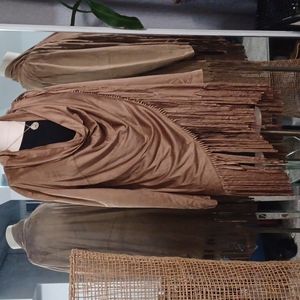 Chicos Faux Fringe Jacket